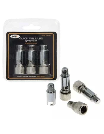 Адаптори - бързи връзки за стойки и сигнализатори NGT Quick Release System, Stainless Steel, 3 бр.