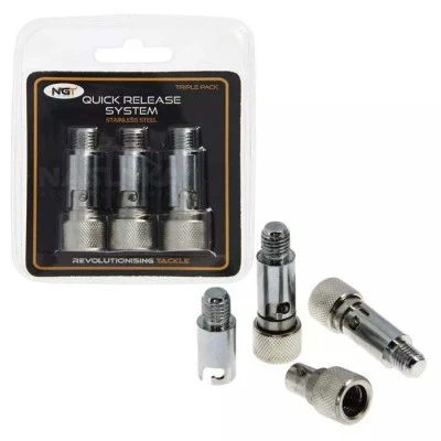 Адаптори - бързи връзки за стойки и сигнализатори NGT Quick Release System, Stainless Steel, 3 бр.