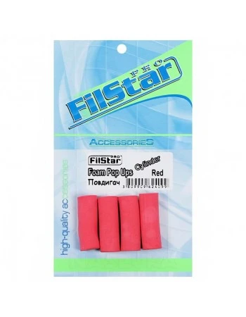Filstar Foam Pop Ups Cylinder, Red / Повдигащи пръчки за монтажи, 10мм, 4 бр.