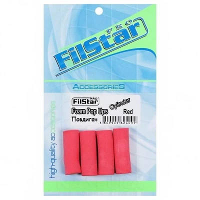 Filstar Foam Pop Ups Cylinder, Red / Повдигащи пръчки за монтажи, 10мм, 4 бр.