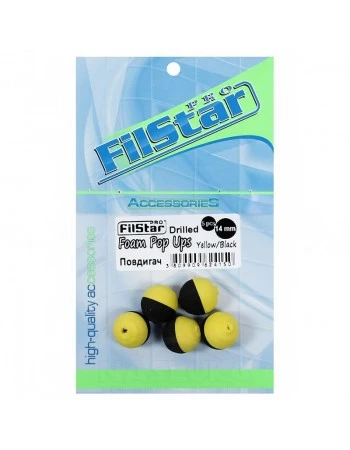 Filstar Foam Pop Ups Drilled, Orange-Black / Повдигащи разпробити топчета, 14мм, 5 бр.