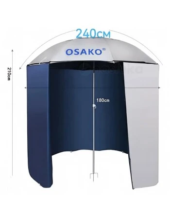 Чадър със странична стена и UV защита Osako Silver, 2.40м
