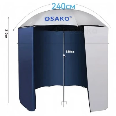 Чадър със странична стена и UV защита Osako Silver, 2.40м
