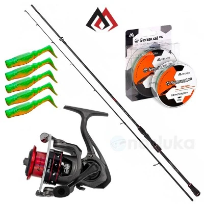 Спининг комплект Mikado NSC Spining Medium - 2.28 м, 10-35 г