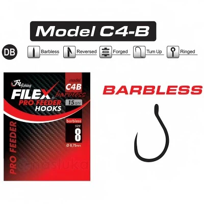 Фидер куки без контра Filex Pro Feeder Hooks, модел C4B, 15 бр.