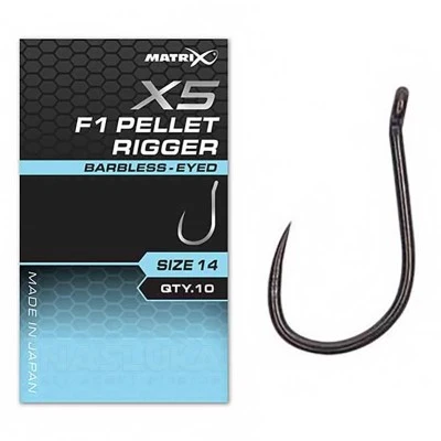 Куки с ухо без контра Matrix X5 F1 Pellet Rigger, 10 бр.