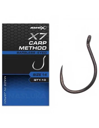 Куки с ухо без контра Matrix X7 Carp Method, 10 бр.