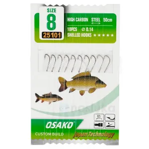 Вързани куки Osako Snelled Hooks H162, 10 бр. Вързани куки Osako Snelled Hooks H162, 10 бр.