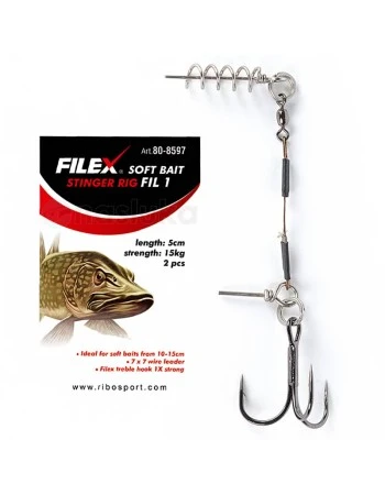 Монтажи за силиконови примамки Stinger Rig Fil 1, 2 бр.