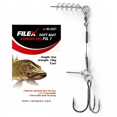 Монтажи за силиконови примамки Stinger Rig Fil 1, 2 бр.