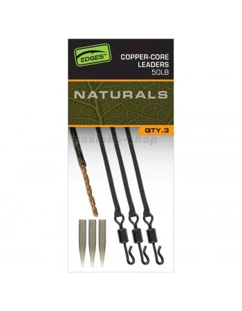 Монтажи за шаран Fox Copper-Core Leaders, Naturals, 3 бр.