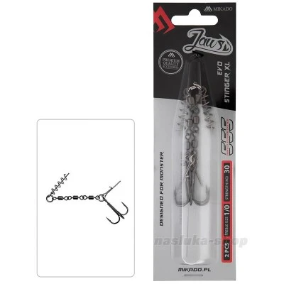 Монтажи за риболов на хищници Mikado Jaws Evo Stinger, 2 бр.