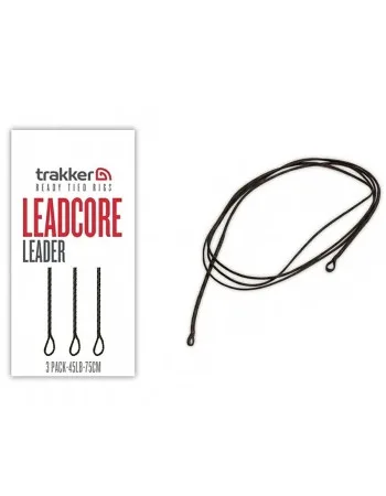 Монтажи за шарански риболов Trakker Leadcore Leader, 45 lb, 75 см, 3 бр.