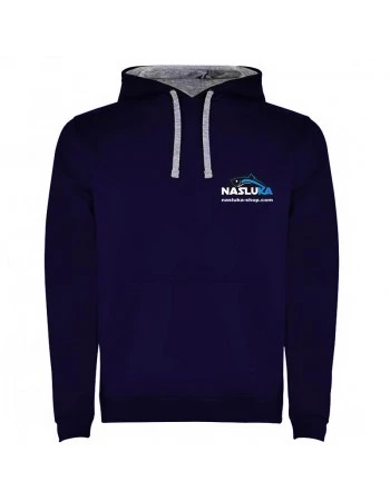 Суичър с качулка Nasluka Two-Tone Hoodie, Dark Blue/Grey