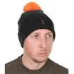 Топла зимна шапка за риболов, туризъм, къмпинг Fox Collection Booble Hat Black/Orange