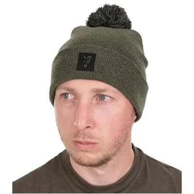 Зимна шапка Fox Collection Booble Hat, Green/Black
