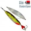 Slim Standard Spoon, цвят Olive / Chart UV Клатушки за Щука, Кефал, Бяла риба, Сом, Распер, Костур - Топ качество от Наслука