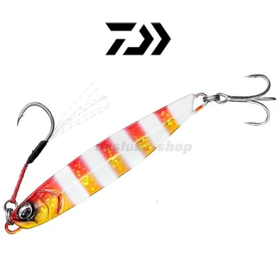 Морски джиг-пилкер Daiwa Samurai Jig R, 92мм, 40г, цвят Red Gold Zebra