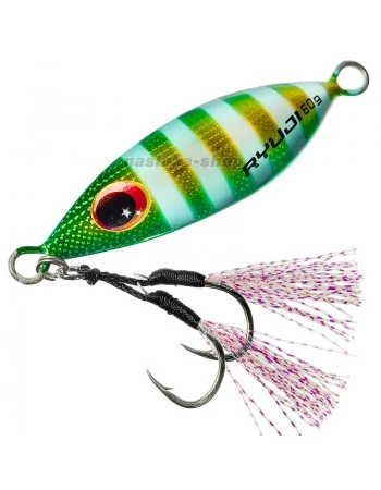 Морски джиг Ryuji Slow King Jig, цвят Green Zebra Glow