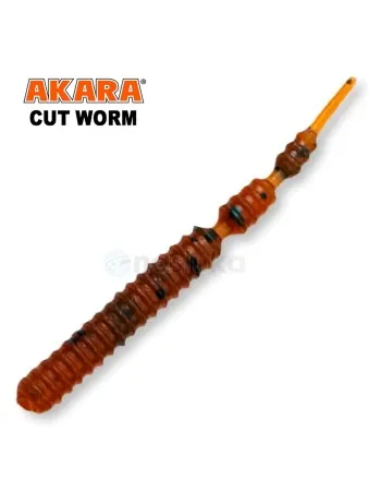 Силиконови червеи Akara Cut Worm 40 мм, цвят K001, 12 бр.