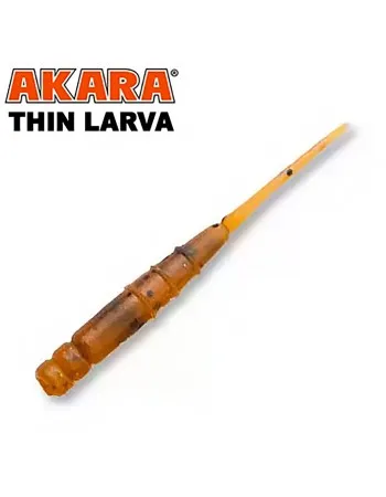 Силиконови примамки Akara Thin Larva, 40 мм, цвят K001, 12 бр.