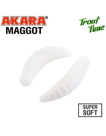 Силиконови примамки Akara Trout Time Maggot, 1.6", 40 мм, Cheese, цвят 02T, 10 бр.
