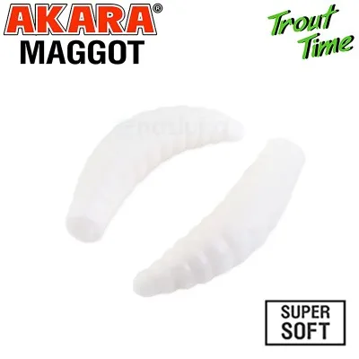 Силиконови примамки Akara Trout Time Maggot, 1.6", 40 мм, Cheese, цвят 02T, 10 бр.