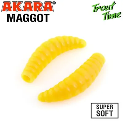 Силиконови примамки Akara Trout Time Maggot, 1.6", 40 мм, Cheese, цвят 446, 10 бр.
