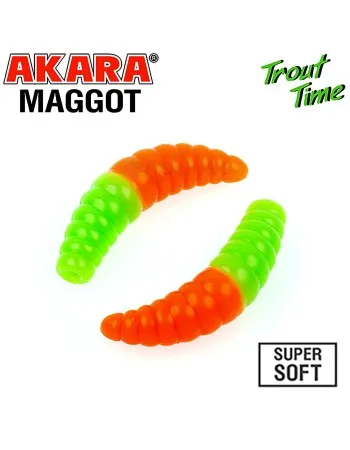 Силиконови примамки Akara Trout Time Maggot, 1.6", 40 мм, Cheese, цвят 454, 10 бр.