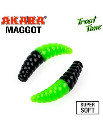 Силиконови примамки Akara Trout Time Maggot, 1.6", 40 мм, Cheese, цвят 455, 10 бр.