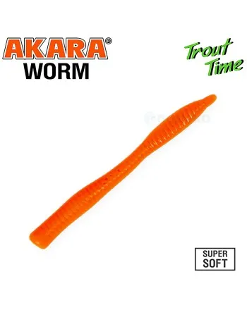 Силиконови примамки Akara Trout Time, Worm 3", 75 мм, Cheese, цвят 100, 10 бр.