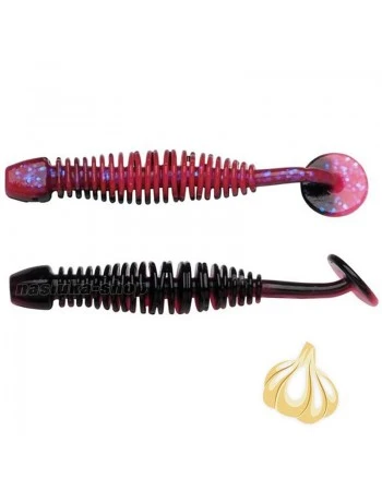 Силиконови ароматизирани примамки Berkley Leech 50мм, 12 бр., Salmon Egg Red/Black