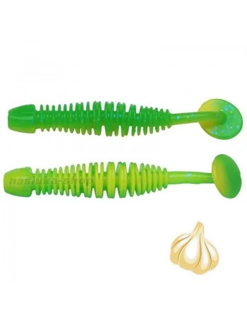 Силиконови ароматизирани примамки Berkley Leech 50мм, 12 бр., Spring Green/Sunshine Yellow