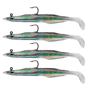 Сет от 4 бр. силиконови примамки Berkley Powerbait Sandeel 12 см, 16 г, Black