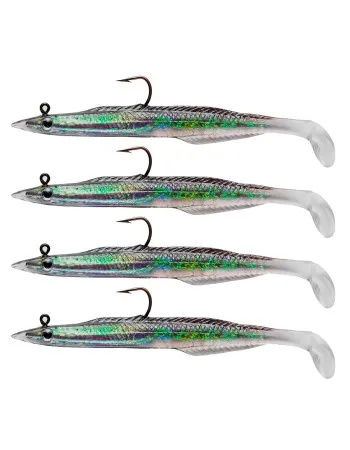 Сет от 4 бр. силиконови примамки Berkley Powerbait Sandeel 10 см, 8.5 г, Black