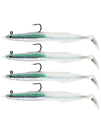 Сет от 4 бр. силиконови примамки Berkley Powerbait Sandeel 12 см, 16 г, White