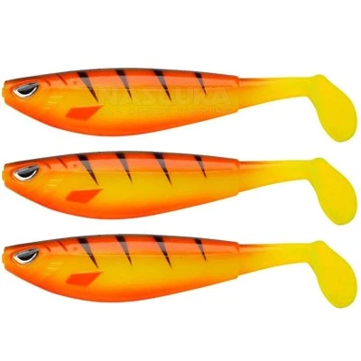 Сет от 3 бр. силиконови шадове Berkley Sick Flanker, 8см, цвят Hot Yellow Perch