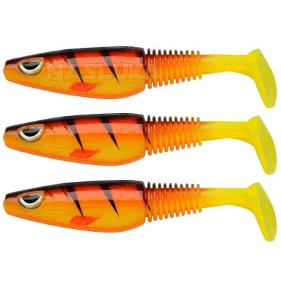 Сет от 3 бр. силиконови шадове Berkley Sick Swimmer, 9см, цвят Hot Yellow Perch