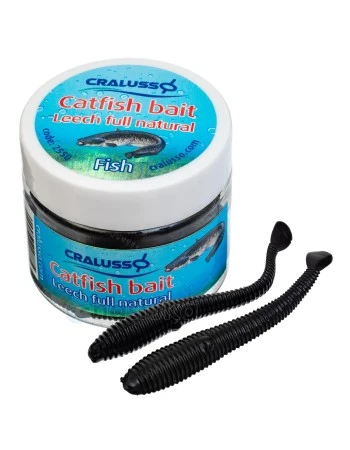 Cralusso Bait Leech Full Natural, Fish - Изкуствени пиявици за сом, аромат Риба