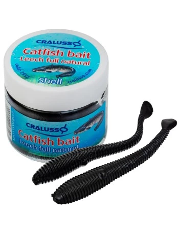 Cralusso Bait Leech Full Natural, Shell - Изкуствени пиявици за сом, аромат Мида