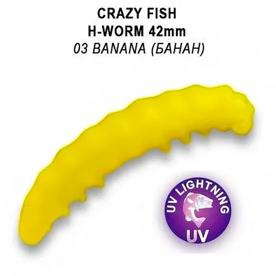 Силиконови примамки Crazy Fish Trout Series H-Worm, Sweet Cheese, 42 мм, цвят 3, 10 бр.