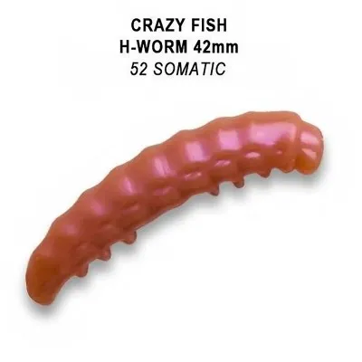 Силиконови примамки Crazy Fish Trout Series H-Worm, Sweet Cheese, 42 мм, цвят 52, 10 бр.