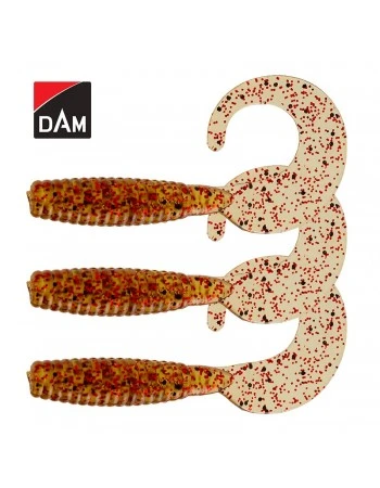 Силиконови туистери DAM Grup Curl Tail 7см, цвят Olive, 3 бр.