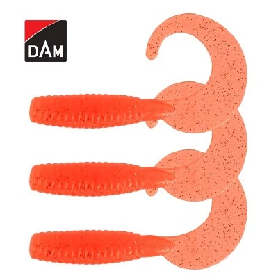 Силиконови туистери DAM Grup Curl Tail 7см, цвят UV Orange, 3 бр.