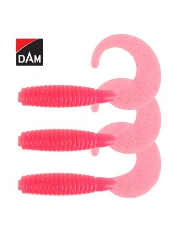 Силиконови туистери DAM Grup Curl Tail 7см, цвят UV Pink, 3 бр.