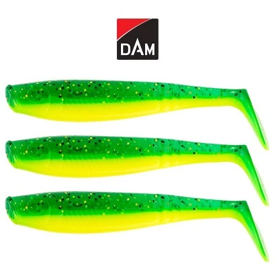 Силиконови примамки DAM Shad PaddleTail, 10см, цвят Green/Lime, 3 бр.