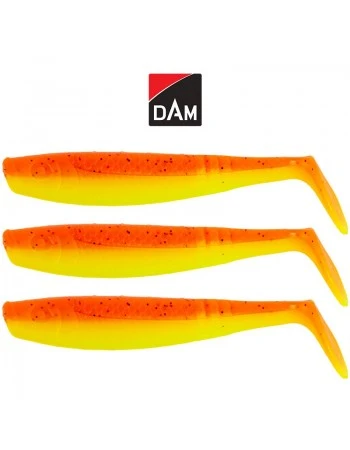 Силиконови примамки DAM Shad PaddleTail, 8см, цвят Orange/Yellow, 3 бр.