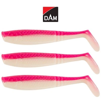 Силиконови примамки DAM Shad PaddleTail, 10см, цвят Pink/White, 3 бр.