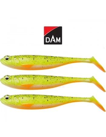 Сет от 3 бр. силиконови шадове DAM Shadster 9см, 7.2г, цвят Lemon Shiner UV