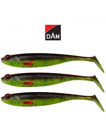 Сет от 3 бр. силиконови шадове DAM Shadster 9см, 7.2г, цвят MotorOil Chart UV